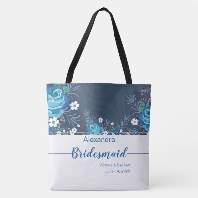 De Tela Bolso Tote Floral Monogramado Chic (Anverso)