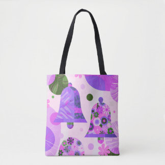 De Tela Bolso tote floral morado suave moderno