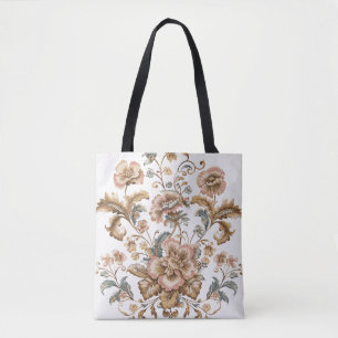 De Tela Bolso Tote Floral Suave Vintage Botánico Elegant