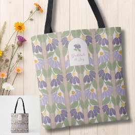 De Tela Bolso tote floreado a rayas con monograma