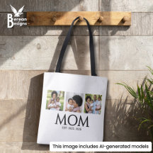 Bolso tote foto 3 blanco establecido por mamá