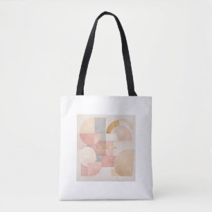De Tela Bolso tote geométrico pastel moderno