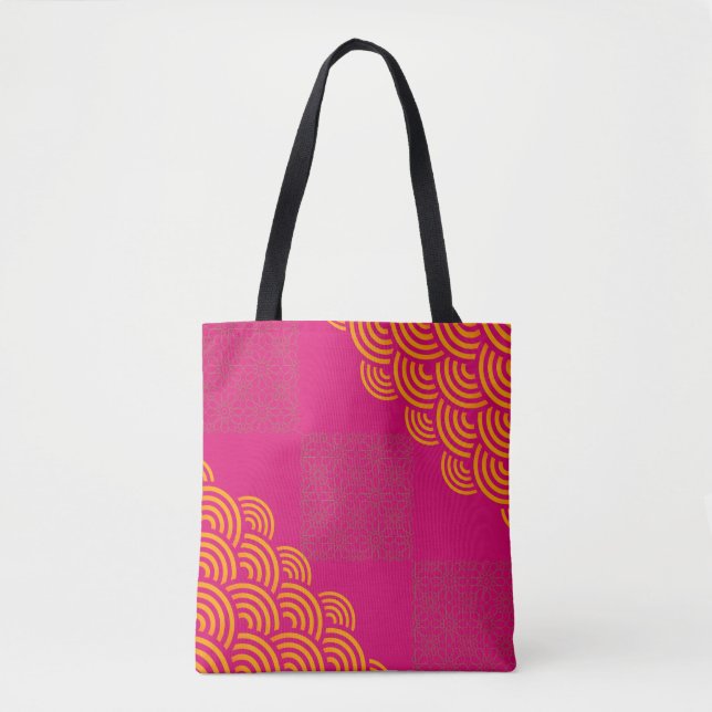 De Tela Bolso tote geométrico rosa (Anverso)