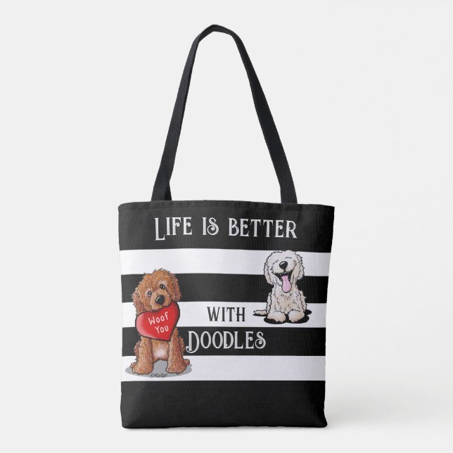 De Tela Bolso Tote KiniArt DoodleMoji (Reverso)