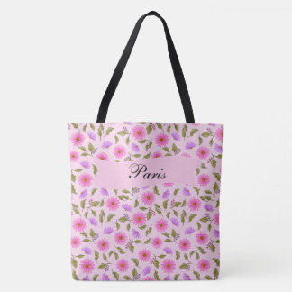 De Tela Bolso Tote Lavanda Rosa Lacy Daisy