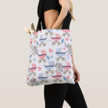 Bolso tote lindo elefante rosa y azul para cocheci