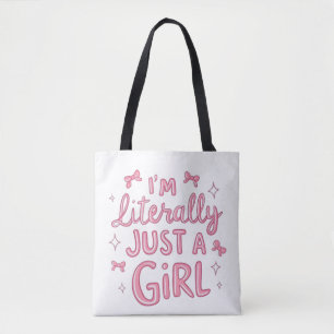 De Tela Bolso Tote Lindo Estético Soy Solo una Chica