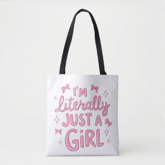 De Tela Bolso Tote Lindo Estético Soy Solo una Chica