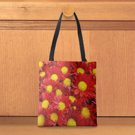 De Tela Bolso Tote Margaritas Rojas