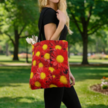 Bolso Tote Margaritas Rojas