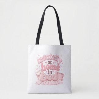 De Tela Bolso Tote Mentalmente en Casa en la Cama