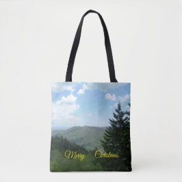 De Tela Bolso Tote Navidad Escena Montañosa