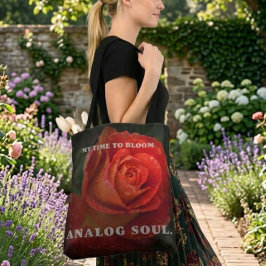 De Tela Bolso tote negro macro analógico alma rosa rojo os