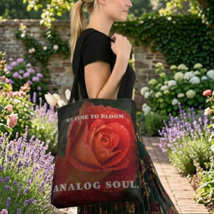 De Tela Bolso tote negro macro analógico alma rosa rojo os
