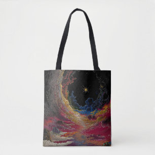 De Tela Bolso tote noche cósmica abstracta