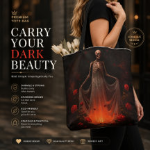 Bolso Tote Novia Esqueleto Gótico Oscuro – Boda Es