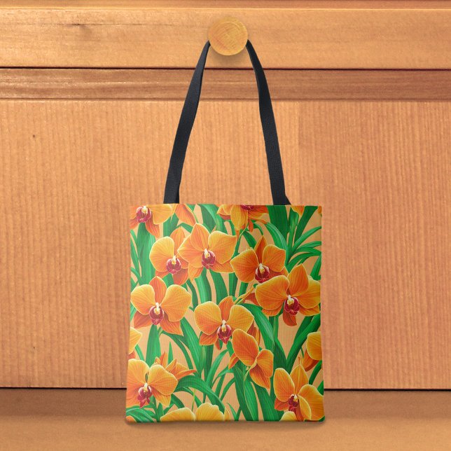 De Tela Bolso Tote Orquídeas Naranjas (Subido por el creador)