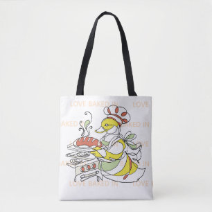 De Tela Bolso Tote Pato con Amor Horneado