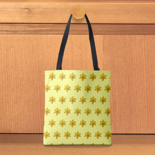 De Tela Bolso Tote Patrón Sin Costuras Narciso Amarillo