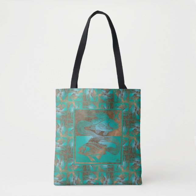 De Tela Bolso Tote Piscis (Anverso)