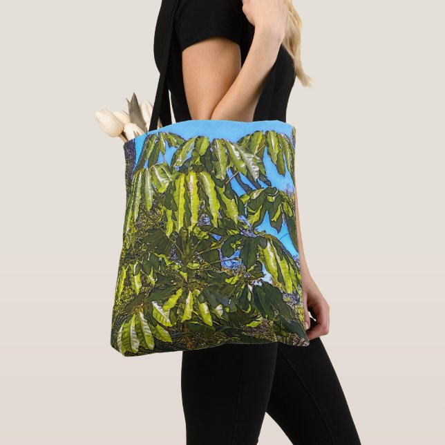 De Tela Bolso Tote Schefflera Paraguas (Detalle)