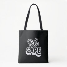 Bolso Tote Take Care | Estética Negra Minimalista