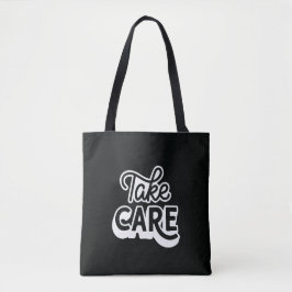 De Tela Bolso Tote Take Care | Estética Negra Minimalista