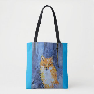 De Tela Bolso Tote Zorro Azul