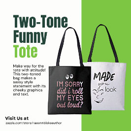 De Tela Bolso Totebag Divertido con Dos Tonos y Sarcasmo