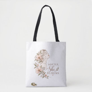 De Tela Bolso Totebella Mujer Floral Acuarela "Suave Ella