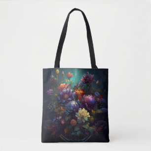 De Tela Bolso Totem con arreglo floral gótico único