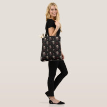 Bolso Totem con Cráneo Gótico y Rosa Roja