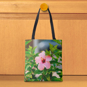 De Tela Bolso Totem Hibisco Rosa