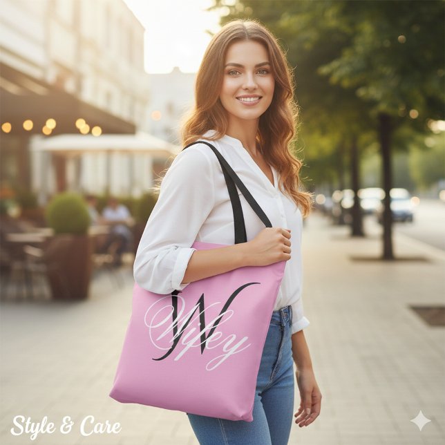 De Tela Bolso Totem Personalizado con Monograma Chic Wifey (Chic Wifey Personalized Monogram Tote Bag)