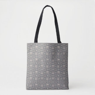 De Tela Bolso Totémico Retro Órbita Gris con Patrón