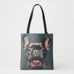 De Tela Bolso Totte Perro Bulldog Francés Retro