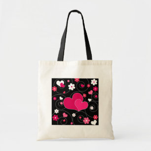 De Tela Corazones y flores enrrollados - bolso
