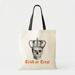 De Tela Cráneo gótico del vintage con el bolso del truco