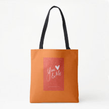 Cute Bolso Tote Naranja Quemado Minimalista Amor