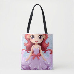 De Tela Cute Chibi Hada Ángel Vestido Púrpura Bolso Hombro