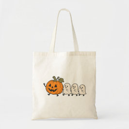 De Tela Cute Ghost Parade Halloween Pumpkin Lona Bolso