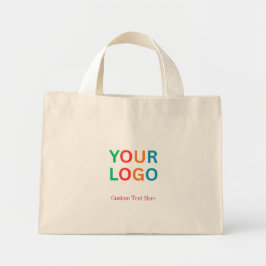 De Tela Diminuto Bolso mini tote con logotipo y nombre personalizad