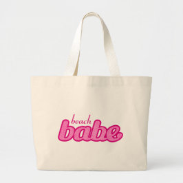 De Tela Gigante "beach babe" bolso gráfico rosa caliente