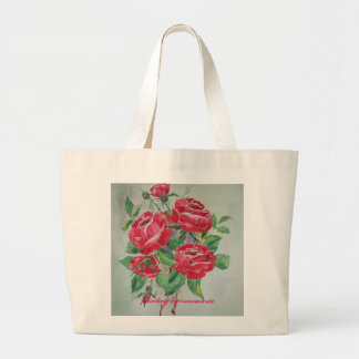 De Tela Gigante Bolso con los rosas rojos