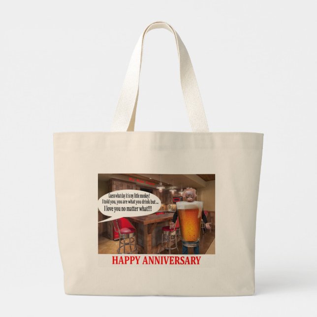 De Tela Gigante Bolso gigante. Feliz aniversario. Cerveza orangutá (Reverso)