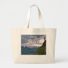 De Tela Gigante Bolso grande Choose Peace