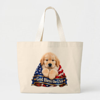 De Tela Gigante Bolso grande USA 250 Aniversario Golden Retriever