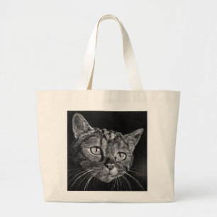 De Tela Gigante Cara del gato del arte del bolso