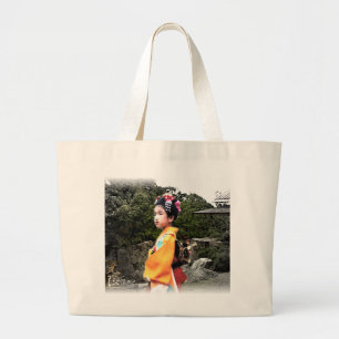De Tela Gigante Chica en bolso del kimono