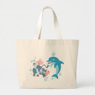 De Tela Gigante Dibujo animado Seacow y bolso del delfín